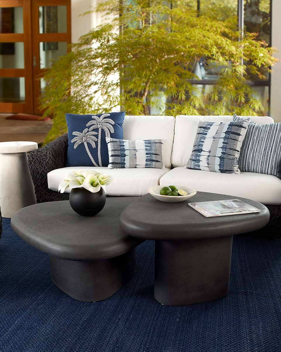 Layered Outdoor Coffee Tables, Set of 2